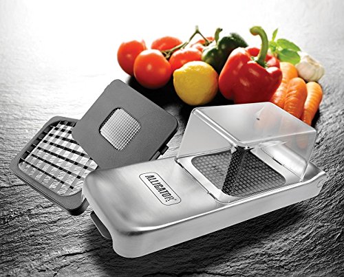 Alligator Vegetable Chopper | Manual Hand Food Chopper with Container | Perfect Onion Chopper and Salad Chopper | Effortlessly Chop, Dice & Slice Vegetables | 3 Stainless Steel Blades Included