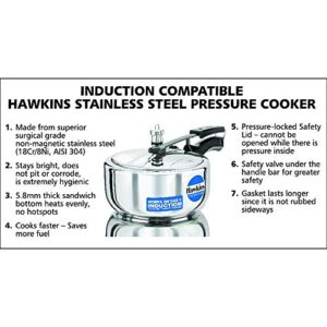 Hawkins B60 Pressure Cooker, 3 L, Silver
