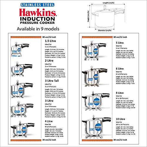 Hawkins Pressure Cooker, 6 L, Silver