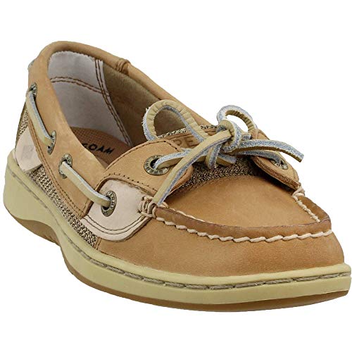 Sperry Womens Angelfish Boat Shoe, Linen/Oat, 10