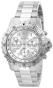 invicta men's specialty quartz watch with stainless steel band, silver (model: 6620)