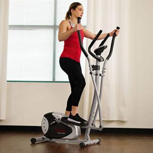 Sunny Health & Fitness Legacy Stepping Elliptical Machine, Total Body Cross Trainer with Hyper-Quiet Magnetic Belt Drive, Low Impact Exercise Equipment, Optional Bluetooth with Exclusive SunnyFit App