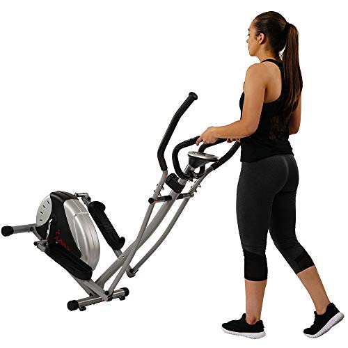 Sunny Health & Fitness Legacy Stepping Elliptical Machine, Total Body Cross Trainer with Hyper-Quiet Magnetic Belt Drive, Low Impact Exercise Equipment, Optional Bluetooth with Exclusive SunnyFit App