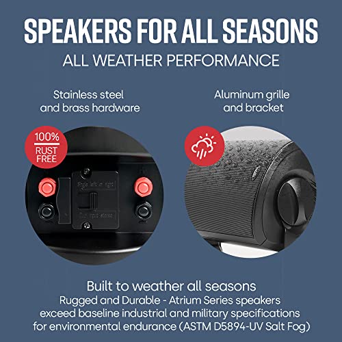 Polk Audio Atrium 8 SDI Flagship Outdoor All-Weather Speaker (Black) - Use as Single Unit or Stereo Pair | Powerful Bass & Broad Sound Coverage