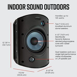 Polk Audio Atrium 8 SDI Flagship Outdoor All-Weather Speaker (Black) - Use as Single Unit or Stereo Pair | Powerful Bass & Broad Sound Coverage