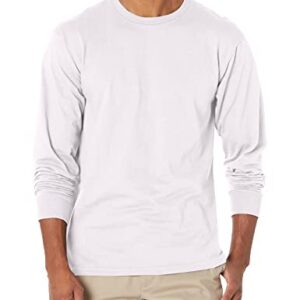 Soffe mens Mj Soffe Men's Long-sleeve Cotton T-shirt fashion t shirts, White, Large US