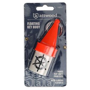 Attwood 11875-7 Floating Key Buoy Key Chain, for mens 1 7/64 x 2 51/64 x 5/16 Inch