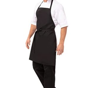 Chef Works Unisex Bib Apron, Black, One Size