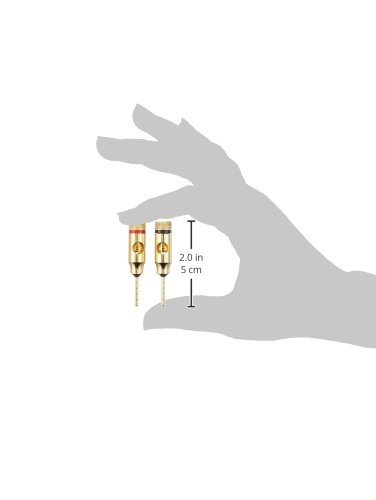 Monoprice 24k Gold Plated Speaker Pin Plugs, Pin Screw Type (1 Pair)