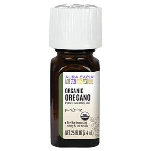 aura cacia aromatherapy 100% organic essential oil, oregano - 0.25 oz