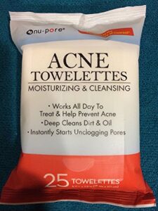 nu-pore acne moisturizing and cleansing towelettes 25 count