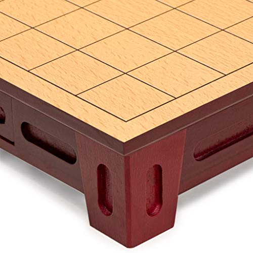 Yellow Mountain Imports Shogi Japanese Chess Game Set - Wooden Board with Drawers and Traditional Koma Playing Pieces