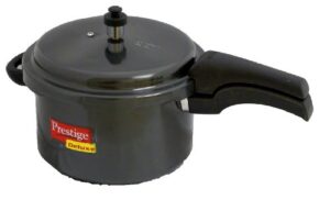 prestige deluxe hard anodized black color pressure cooker, 5-liter