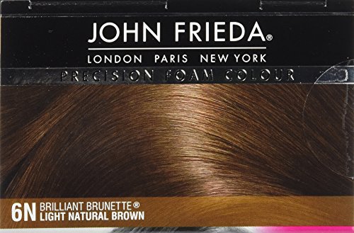 John Frieda Precision Foam Color, Light Natural Brown 6N, Full-coverage Hair Color Kit, with Thick Foam for Deep Color Saturation