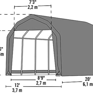 ShelterLogic 90053 Grey 12'x20'x11' Barn Shelter