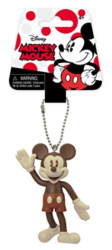 Disney Retro Mickey Mouse Bendable Key Chain (Brown) Key Accessory, Multi-Colored, 3"