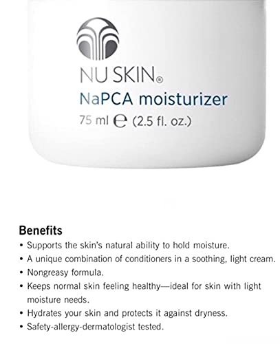 Nu Skin NaPCA Whole Body Moisturizer - Natural Cream, Vitamin E & Hyaluronic Acid, 2.55 Fl Oz