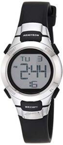 armitron sport women's 457012blk chronograph black resin stainless-steel accent strap watch