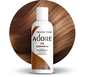 adore semi permanent hair color - vegan and cruelty-free hair dye - 4 fl oz - 058 cinnamon (pack of 1)