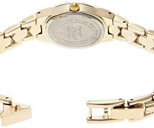 Armitron Women's 75/3313CHGP Oval Faceted Wall-to-Wall Genuine Crystal Gold-Tone Bracelet Watch