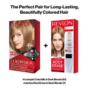 Revlon Permanent Hair Color, Permanent Hair Dye, Colorsilk with 100% Gray Coverage, Ammonia-Free, Keratin and Amino Acids, 61 Dark Blonde, 4.4 Oz (Pack of 1)