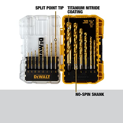 DEWALT DW1341 14-Piece Titanium Nitride Speed Tip Drill Bit Set