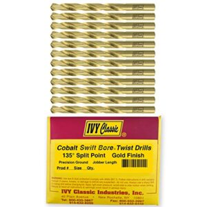 Ivy Classic 04006 135 Degree Split Point Cobalt Steel Drill Bit Set (12 Pack), 3/32"