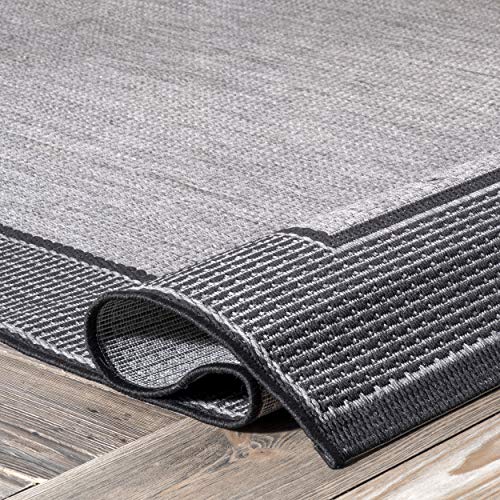 nuLOOM Gris Contemporary Indoor/Outdoor Area Rug, 7' 6" x 10' 9", Grey