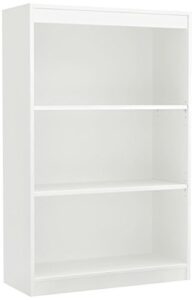south shore axess 3-shelf bookcase, pure white