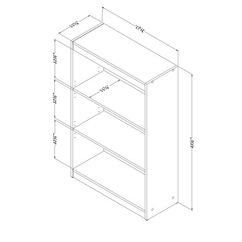 South Shore Axess 3-Shelf Bookcase, Pure White