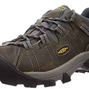 KEEN Men's Targhee 2 Low Height Waterproof Hiking Shoes, Gargoyle/Midnight Navy, 10.5 US