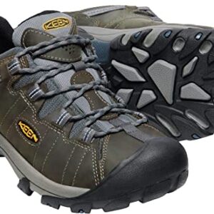 KEEN Men's Targhee 2 Low Height Waterproof Hiking Shoes, Gargoyle/Midnight Navy, 10.5 US