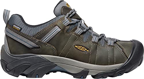 KEEN Men's Targhee 2 Low Height Waterproof Hiking Shoes, Gargoyle/Midnight Navy, 10.5 US