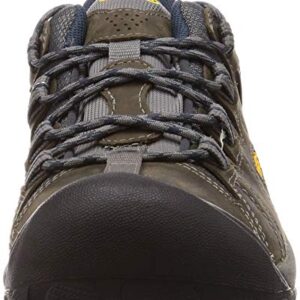 KEEN Men's Targhee 2 Low Height Waterproof Hiking Shoes, Gargoyle/Midnight Navy, 10.5 US