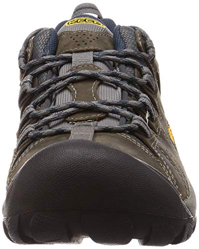 KEEN Men's Targhee 2 Low Height Waterproof Hiking Shoes, Gargoyle/Midnight Navy, 10.5 US