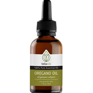 Teliaoils Oil of Oregano, Super Strenght 83-85% Carvacol, Edible Oregano from Greek Mountains