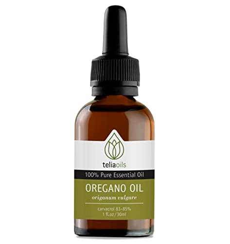 Teliaoils Oil of Oregano, Super Strenght 83-85% Carvacol, Edible Oregano from Greek Mountains