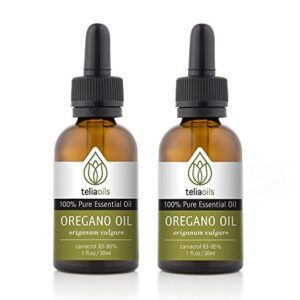 Teliaoils Oil of Oregano, Super Strenght 83-85% Carvacol, Edible Oregano from Greek Mountains