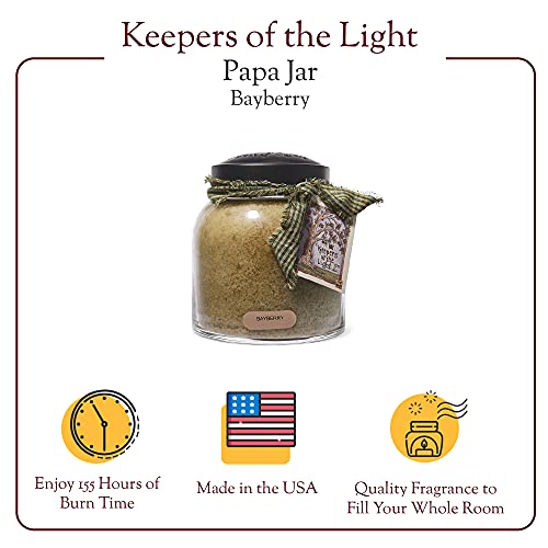 A Cheerful Giver - Bayberry - 34oz Papa Scented Candle Jar with Lid - Keepers of the Light - 155 Hours of Burn Time, Gift for Women, Green