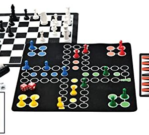 Outside Inside Backpack 5-in-1 Board Games | Compact, Foldable, Magnetic, Travel Size for Camping and Travel