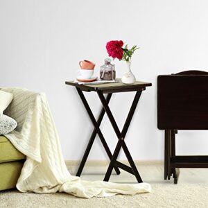 Casual Home 5 Piece Tray Table Set, Espresso