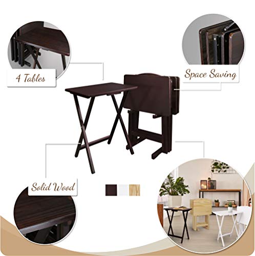 Casual Home 5 Piece Tray Table Set, Espresso