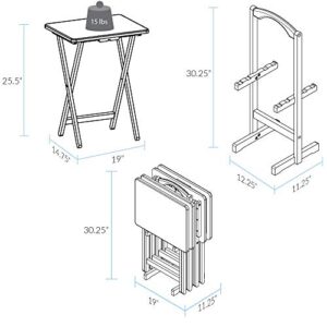 Casual Home 5 Piece Tray Table Set, Espresso