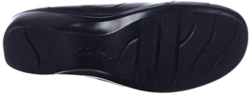 Clarks Women's May Marigold Slip-On Loafer, Black Leather, 9 M US