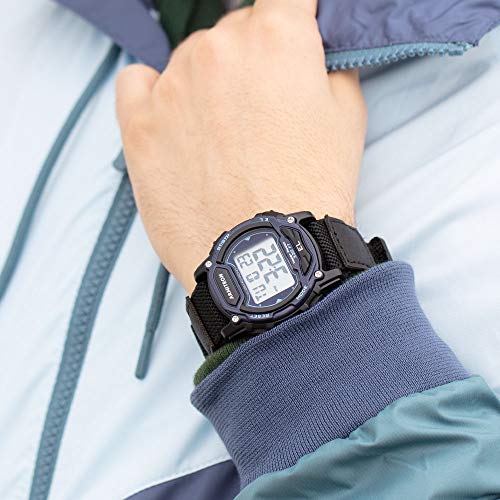 Armitron Sport Unisex 45/7004BLU Navy Blue Accented Digital Chronograph Black Nylon Strap Watch