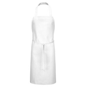 chef designs men's standard bib apron, one size fits all, white