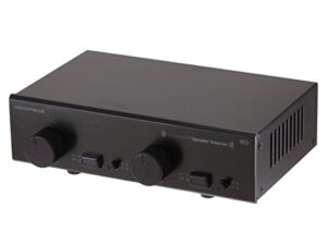 monoprice 108231 2-channel a/b speaker selector - black with volume control, built in independent volume controls, accepts wire gauges up to 14awg