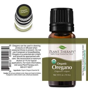 Plant Therapy Oregano Organic Essential Oil 100% Pure, USDA Certified Organic, Undiluted, Natural Aromatherapy, Therapeutic Grade 10 mL (1/3 oz)