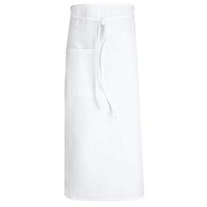 chef designs mens bistro kitchen aprons, white, 28w x 32l us