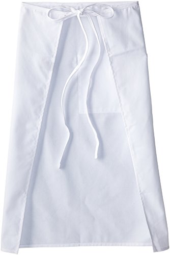 Chef Designs mens Bistro kitchen aprons, White, 28W x 32L US